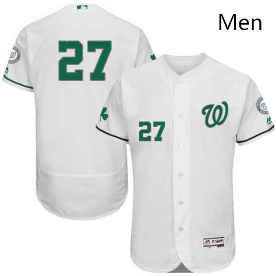 Mens Majestic Washington Nationals 27 Shawn Kelley White Celtic Flexbase Authentic Collection MLB Jersey